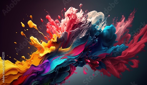 Colorful Paint Texture Background. Generative AI