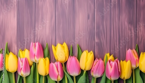 Yellow Tulips on Pink: A Vintage Dream