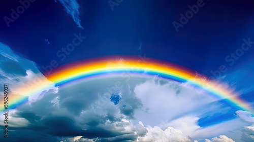 Fantastic Vivid Rainbow Sky view  Beautiful sky and clouds with rainbow background