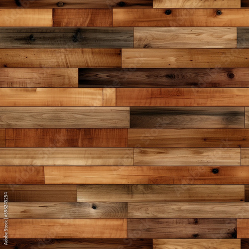 Seamless wood floor wood wall texture, hardwood floor texture, wood wall texture. Generative AI