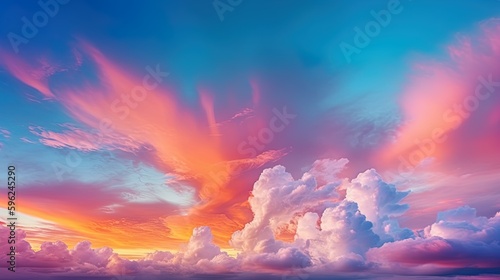 Fantastic view Beautiful sunset sky twilight times sky and clouds in dramatic background. © aporn