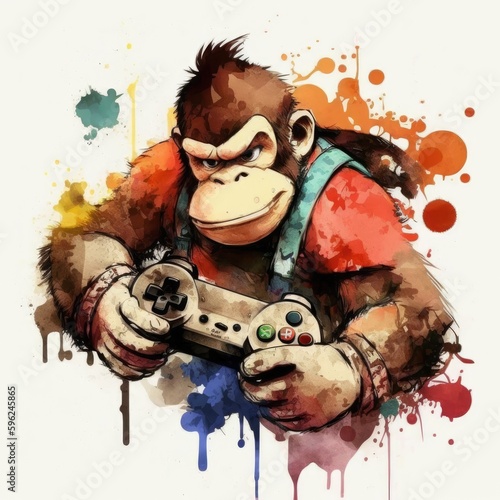 Watercolor Donkey Kong