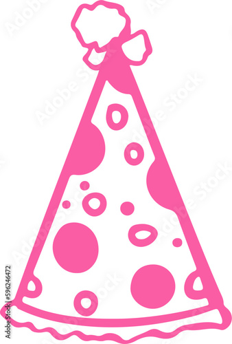 Hand Drawn Birthday Party Hat Outline Vector