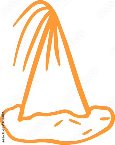 Hand Drawn Birthday Party Hat Outline Vector