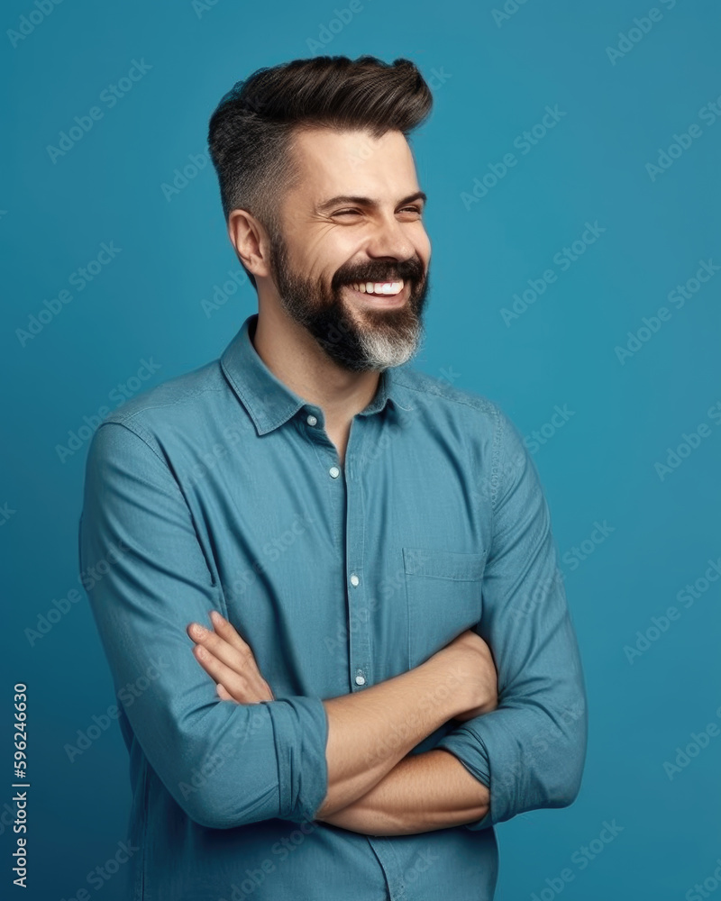 Freundlicher Lächelnder Verkäufer Business Mann Portrait Illustration (Generative AI) Digital Art Hintergrund Cover Mono Background Freundlicher Lächelnder Verkäufer Business Mann Portrait Illustration (Generative AI) Digital Art Hintergrund Cover Mono Background