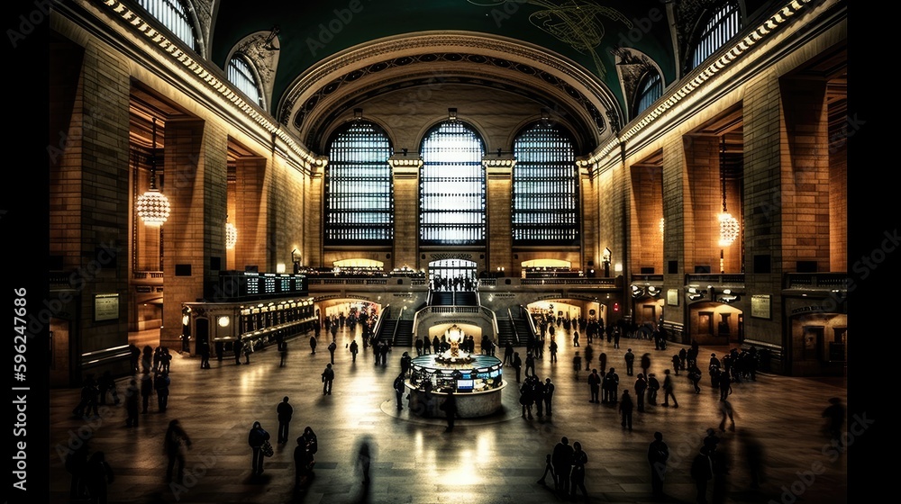 Grand Central Terminal. New York. Breathtaking travel destination place. Generative AI