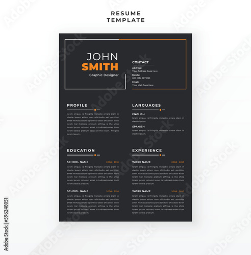 Modern elegant resume design template