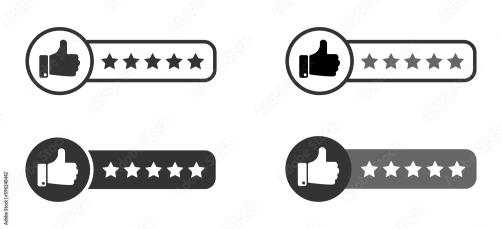 Consumer or customer product rating flat vector icons