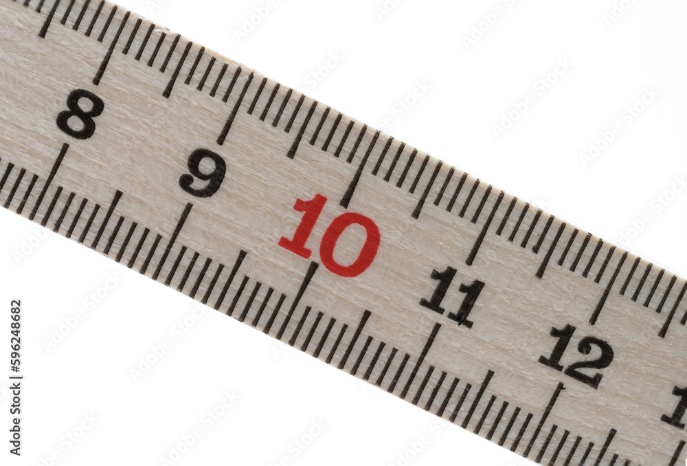 closeup wooden meter folding ruler white background closeup wooden meter folding ruler white background