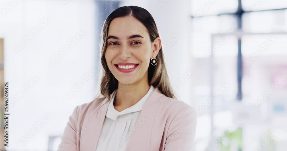 Face, laughing and business woman in office with pride for career, job or occupation in corporate workplace. Portrait, funny or happy female entrepreneur, professional or confident person from Canada Face, laughing and business woman in office with pride for career, job or occupation in corporate workplace. Portrait, funny or happy female entrepreneur, professional or confident person from Canada