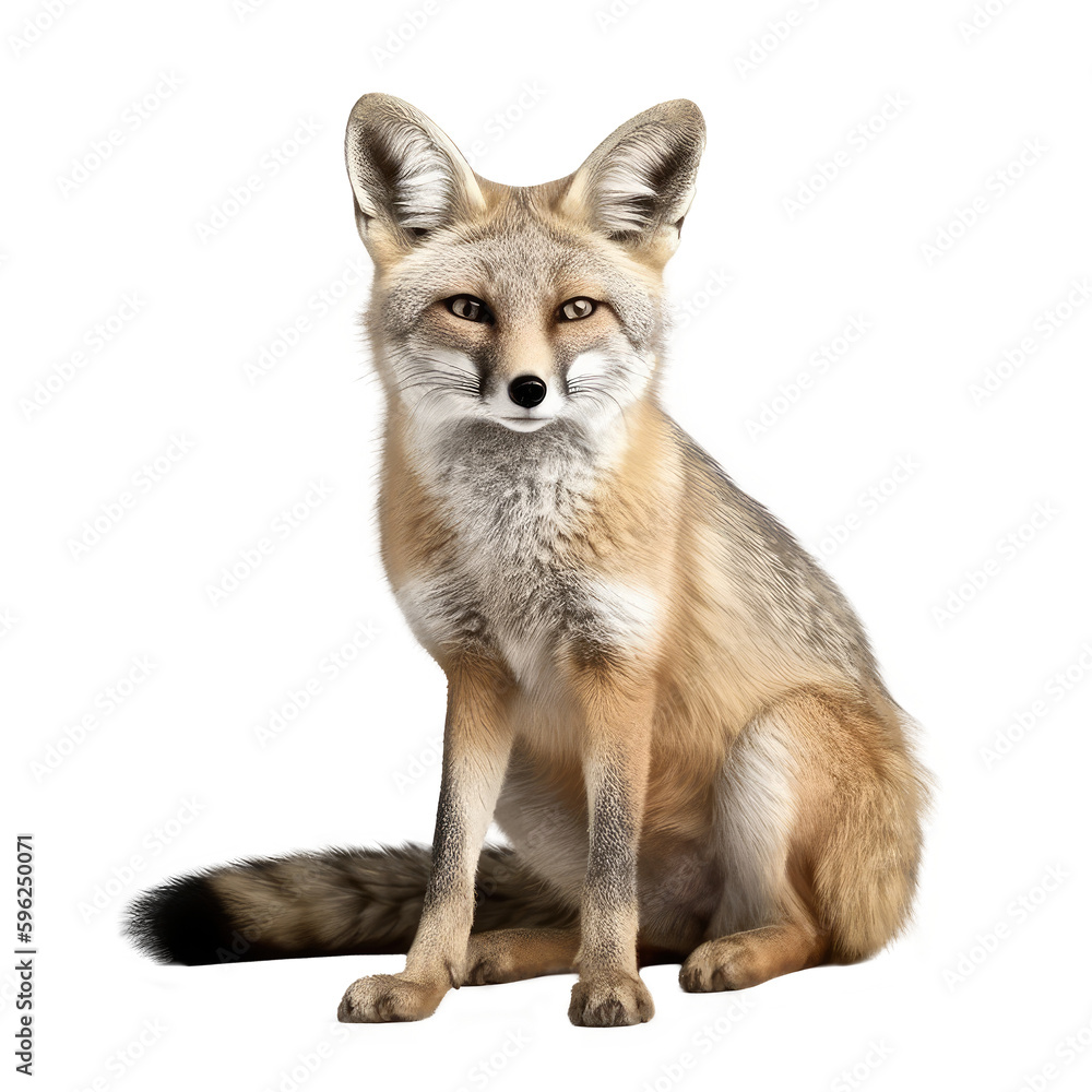fennec fox isolated on white background