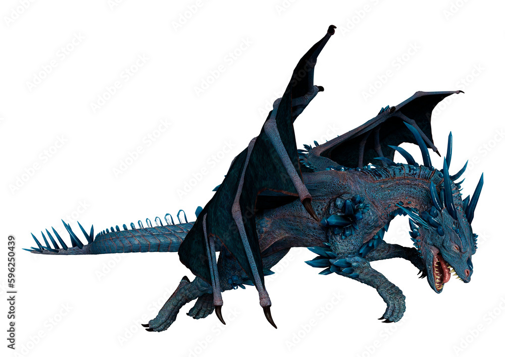 Fototapeta premium 3D Rendering Fairy Tale Dragon on White
