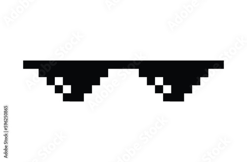 famous meme glasses. thug life meme pixel glasses