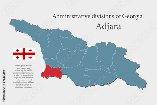 Vector map Georgia, region Adjara