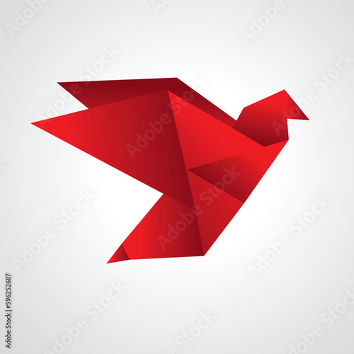 red origami bird