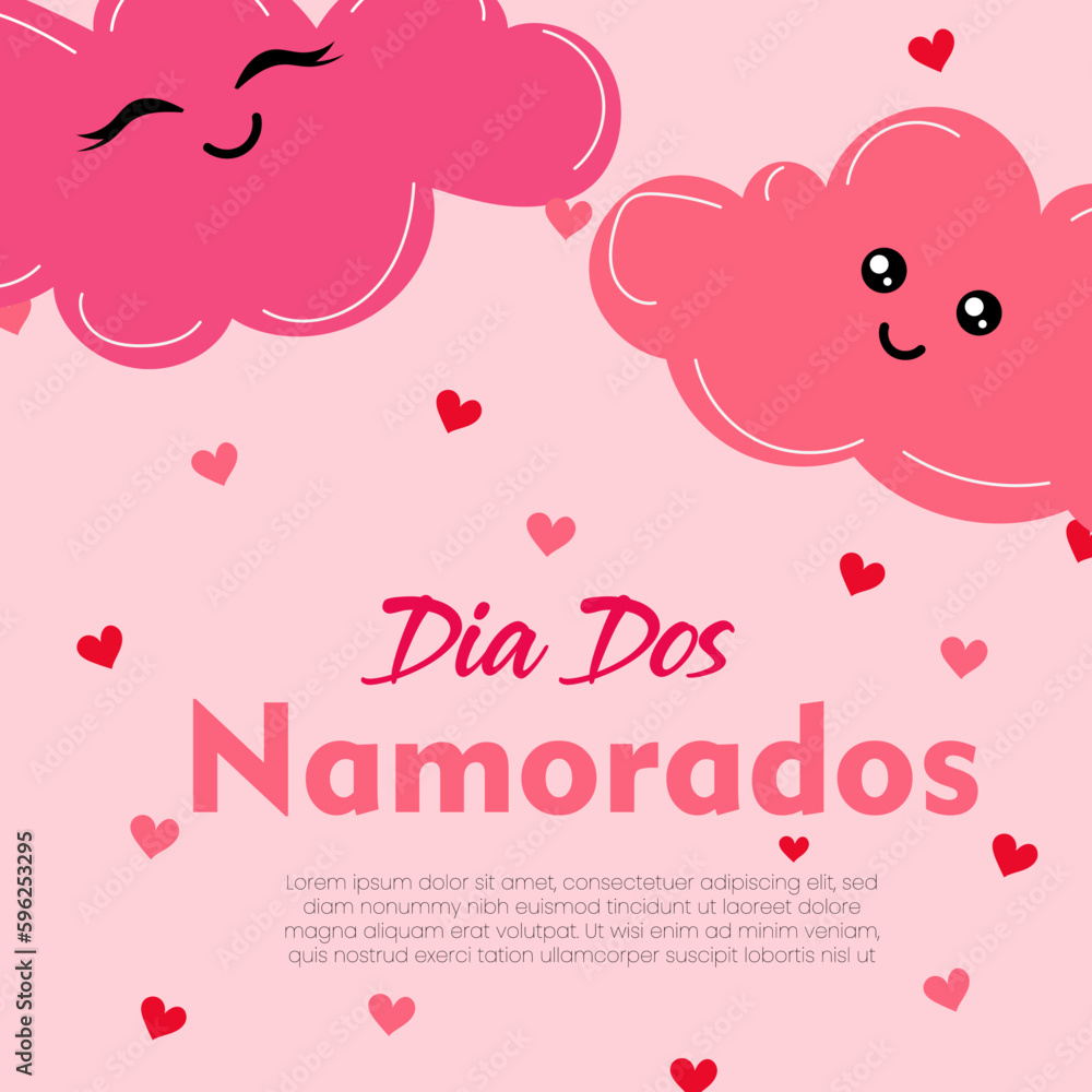 Dia Dos Namorados Hand Drawn Vector illustration