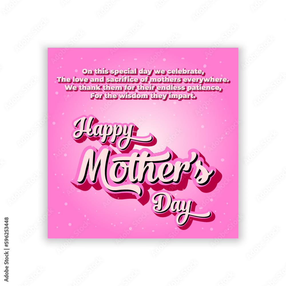 Celebrating the power and beauty of motherhood. Happy mother's day vector design and text effect design