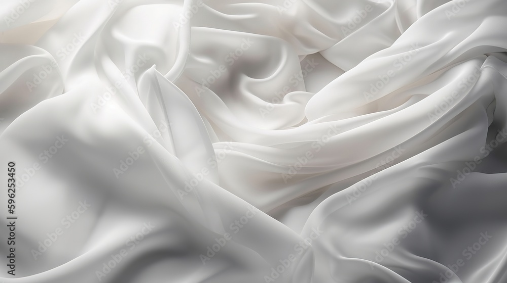 Beautiful Wavy Silk Background. Rippled Satin Wallpaper. Ai Generative