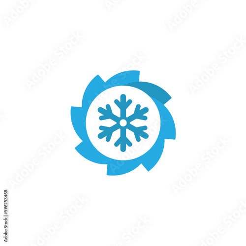 Air conditioning logo, ventilation system symbol