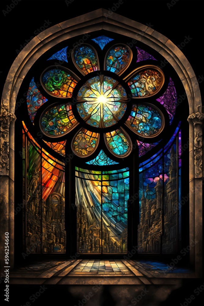 ภาพประกอบสต็อก the realm of the Gnostic Aeon named Depth Bythos stained