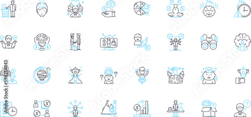 Customer satisfaction linear icons set. Feedback, Loyalty, Quality, Service, Experience, Trust, Engagement line vector and concept signs. Happiness,Retention,Response outline illustrations