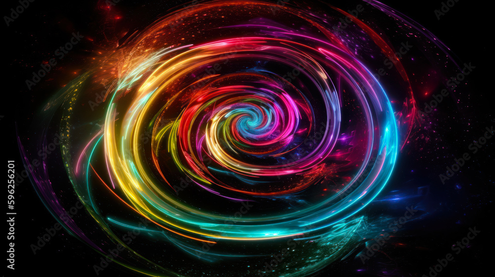Obraz premium colorful energy circle spiral sci-fi background generative ai