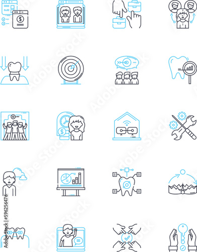 writing instruments linear icons set. Pen, Pencil, Marker, Highlighter, Ballpoint, Gel, Rollerball line vector and concept signs. Fountain,Mechanical,Calligraphy outline illustrations