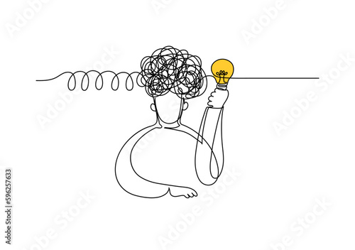 Imagination and creativity concept. Continuous line drawing.