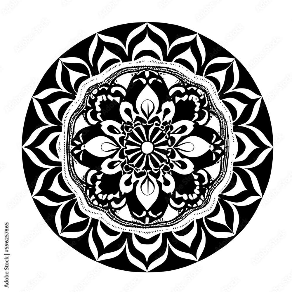 Flower clipart vector design black and white Flower clipart vector design black and white