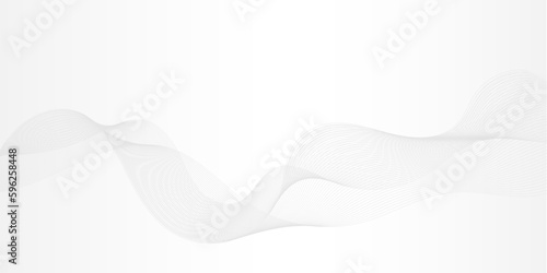 Abstract background with blue wave lines on white. Modern technology background. Vector illustration.