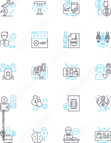 Innovative Ideas linear icons set. Creativity, Progress, Invention, Revolution, Breakthrough, Design, Ingenuity line vector and concept signs. Inspiration,Originality,Insight outline illustrations