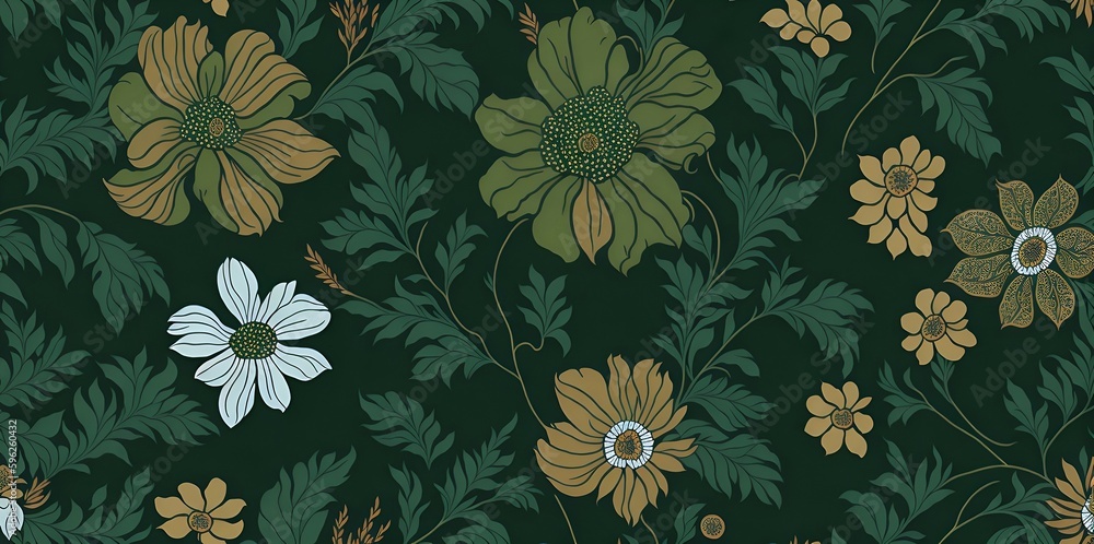 Black and White Flowers Pattern. Floral Pattern. generative ai Black and White Flowers Pattern. Floral Pattern. generative ai
