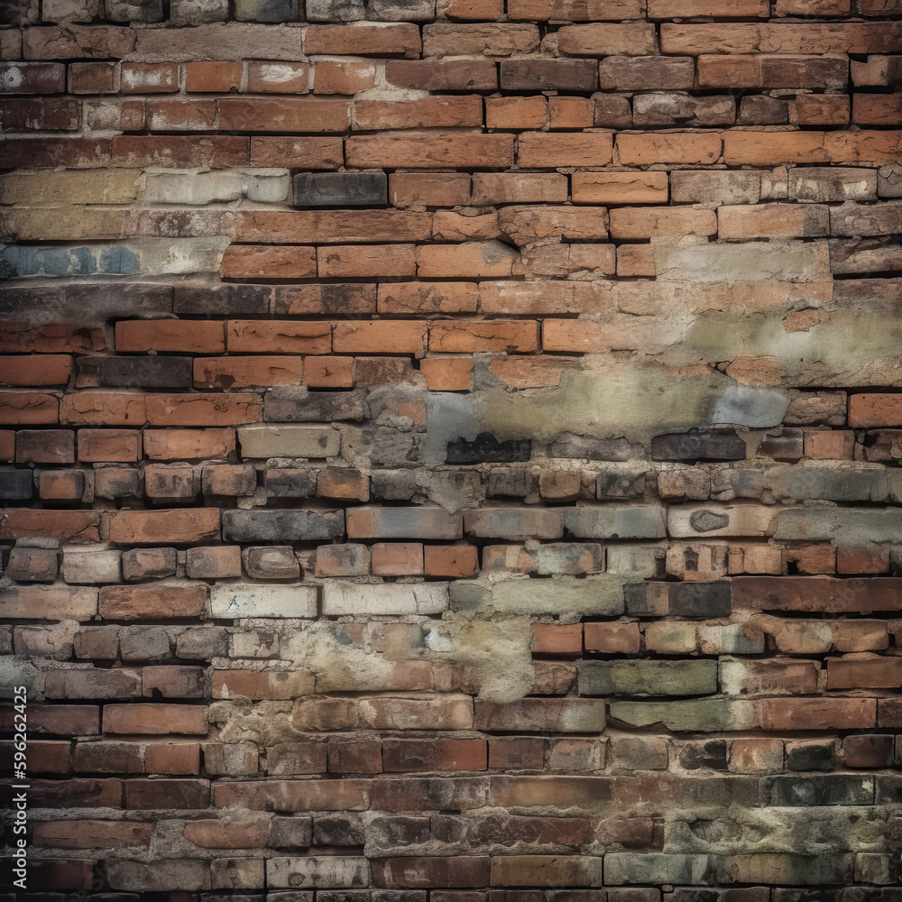 Empty Rusty Brick Wall: A Textured Background for Your Designs Empty Rusty Brick Wall: A Textured Background for Your Designs