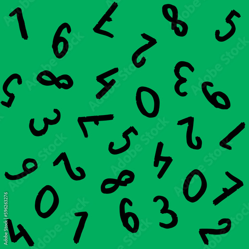 template with the image of keyboard symbols. a set of numbers. Surface template. green purple background. Square image
