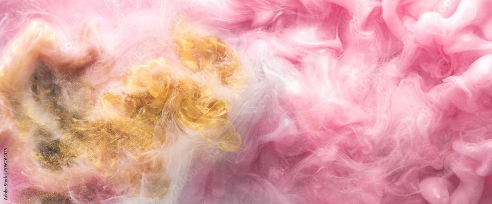 Fototapeta premium Pink colors abstract background, luxury multicolored smoke, acrylic paint underwater explosion, cosmic swirling ink