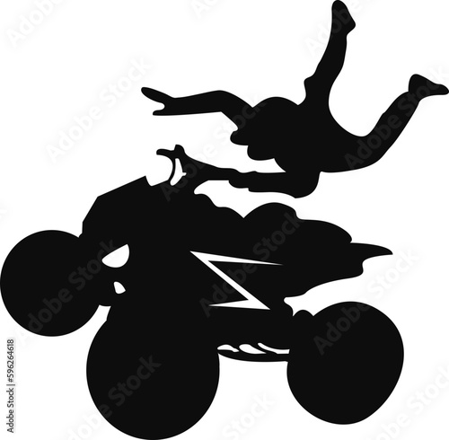 silhouette of quad bike,one and only silhouette ,svg vector file with isolated white background