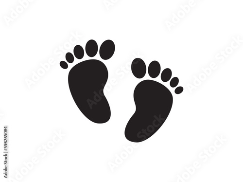 toddler foot prints on white background