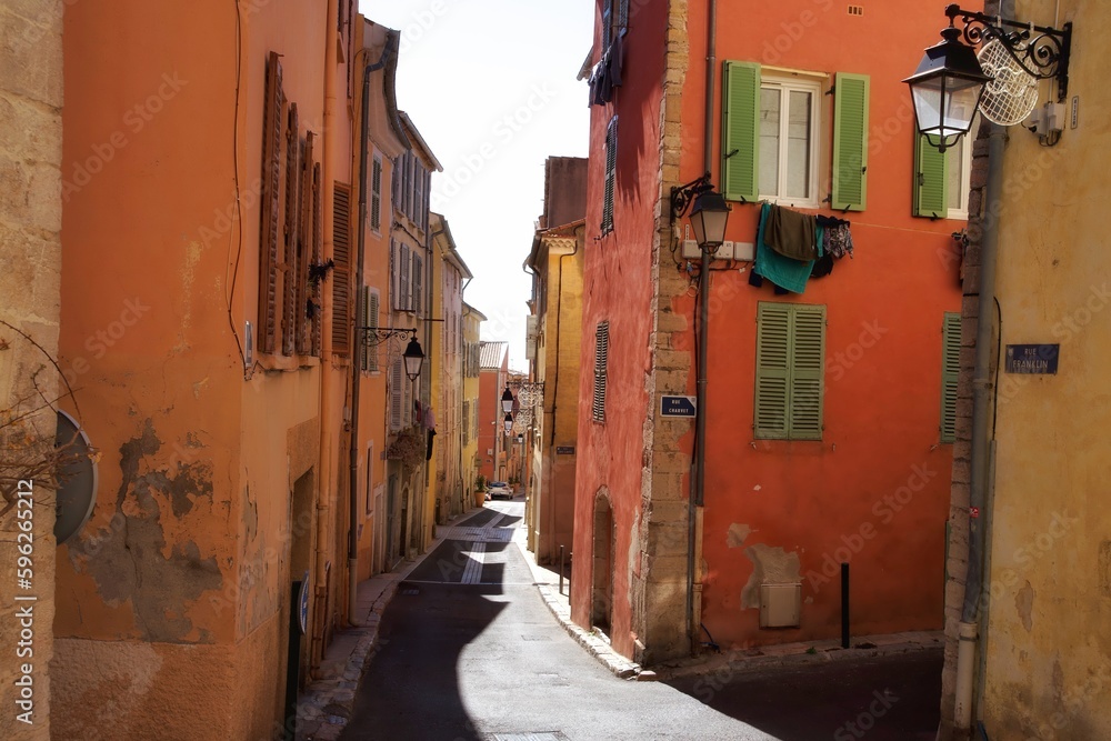 Fototapeta premium old city center on mediterranean sea in france