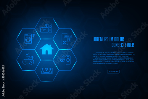 Vector smart home internet of things technology concept.