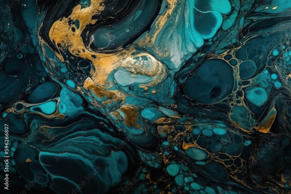 Obraz premium A background that looks like water and gold can be a stunning and mesmerizing sight. The combination of the two elements can create a sense of luxury and tranquility at the same time.