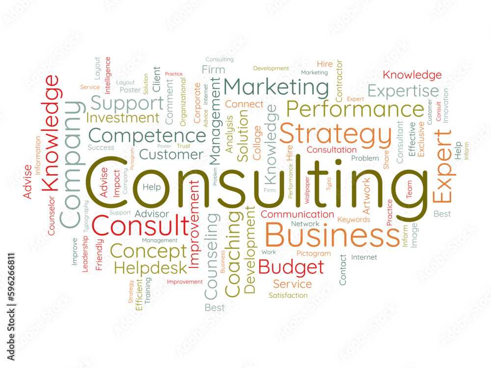 Word cloud background concept for Consulting. Business service solution advice with expert counseling. vector illustration. Word cloud background concept for Consulting. Business service solution advice with expert counseling. vector illustration.