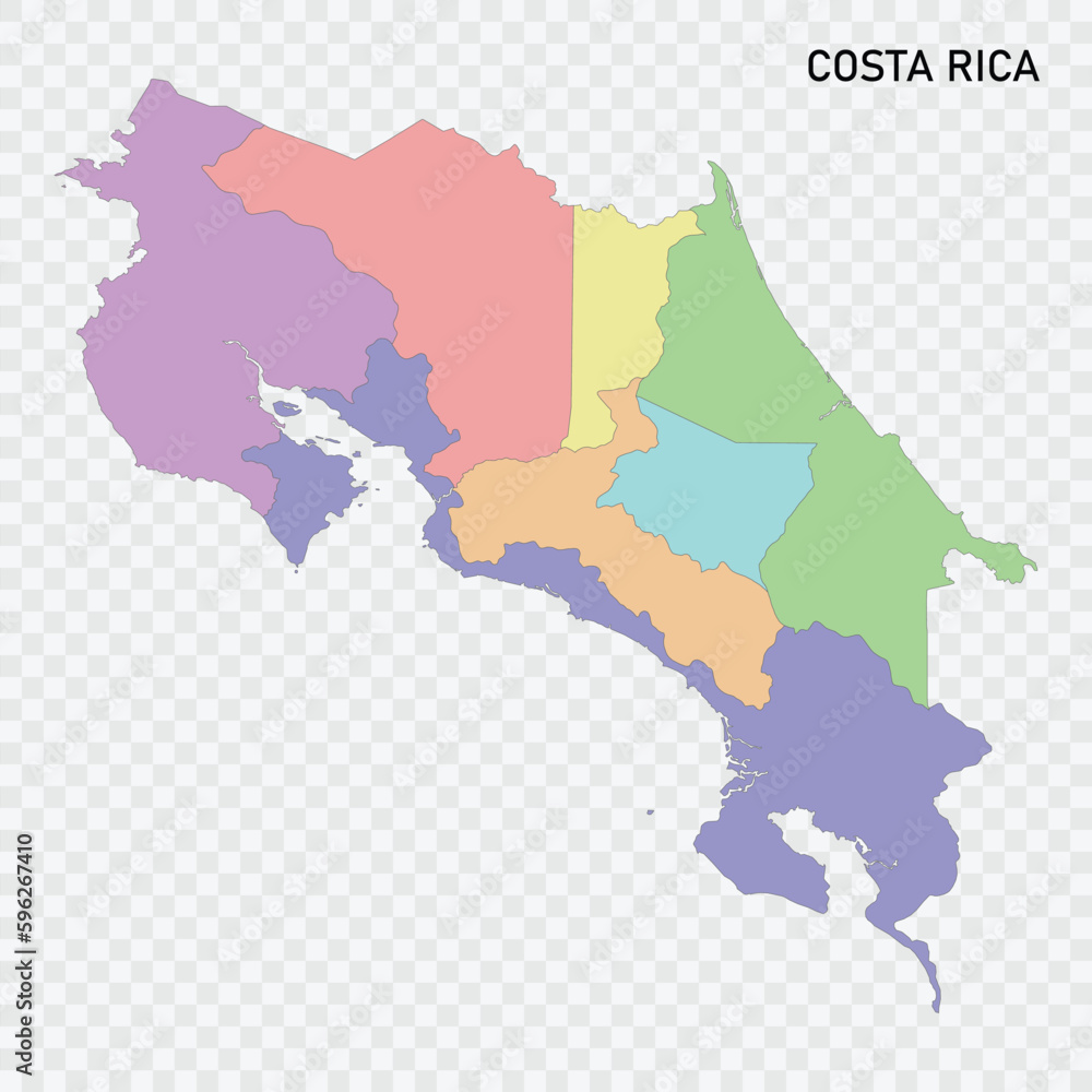 Obraz premium Isolated colored map of Costa Rica with borders