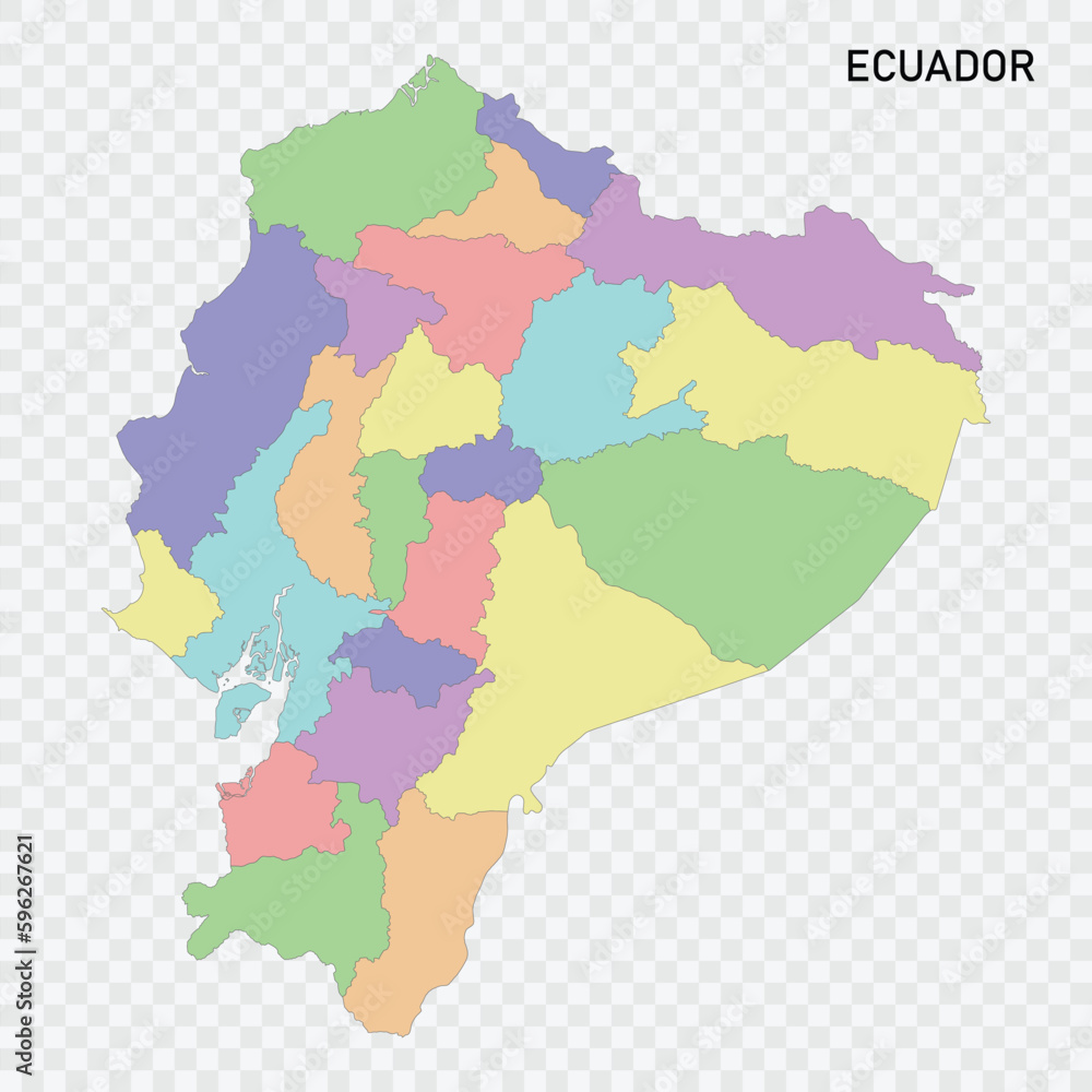 Fototapeta premium Isolated colored map of Ecuador with borders