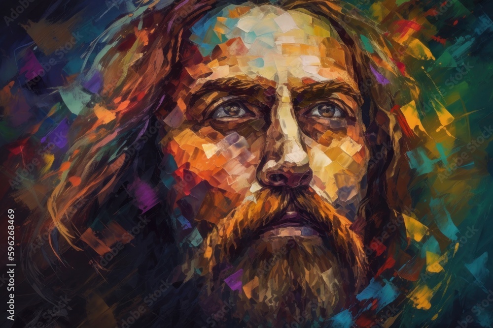 When Jesus is depicted in abstract art, the focus is often on his spiritual and symbolic qualities. The use of vibrant colors, bold shapes, and dynamic lines can capture the essence of his teachings.
