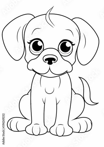 Coloring page for kids of a dog