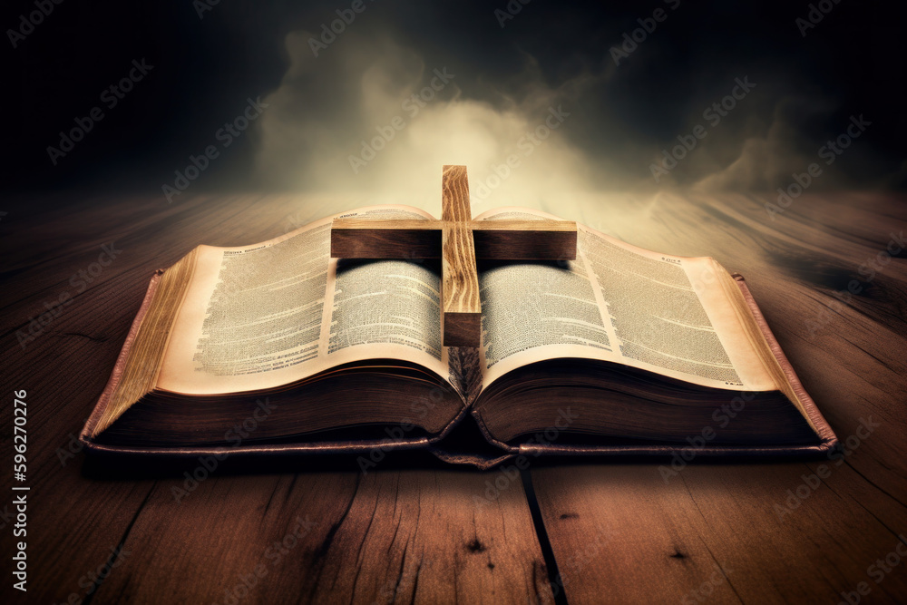 When the Bible is depicted in abstract art, it is often through the use ...