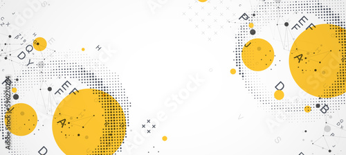 Halftone science background with connecting dots and lines.