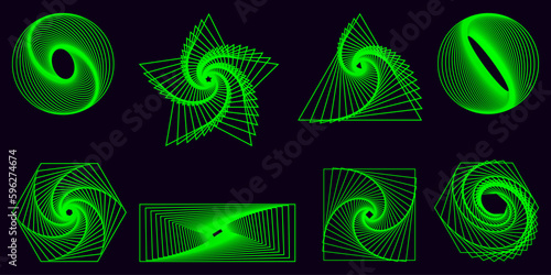 Futuristic design elements. Shape set y2k style for decoaration.Shape set y2k style for poster. Trendy geometric forms.Simple shapes.Trendy 90s.Y2k aesthetic.Shape set y2k style for banner.