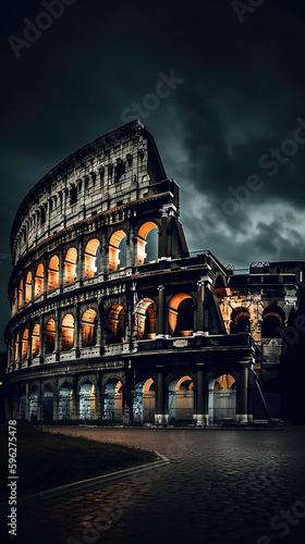 Colosseum. Breathtaking travel destination place. Generative AI