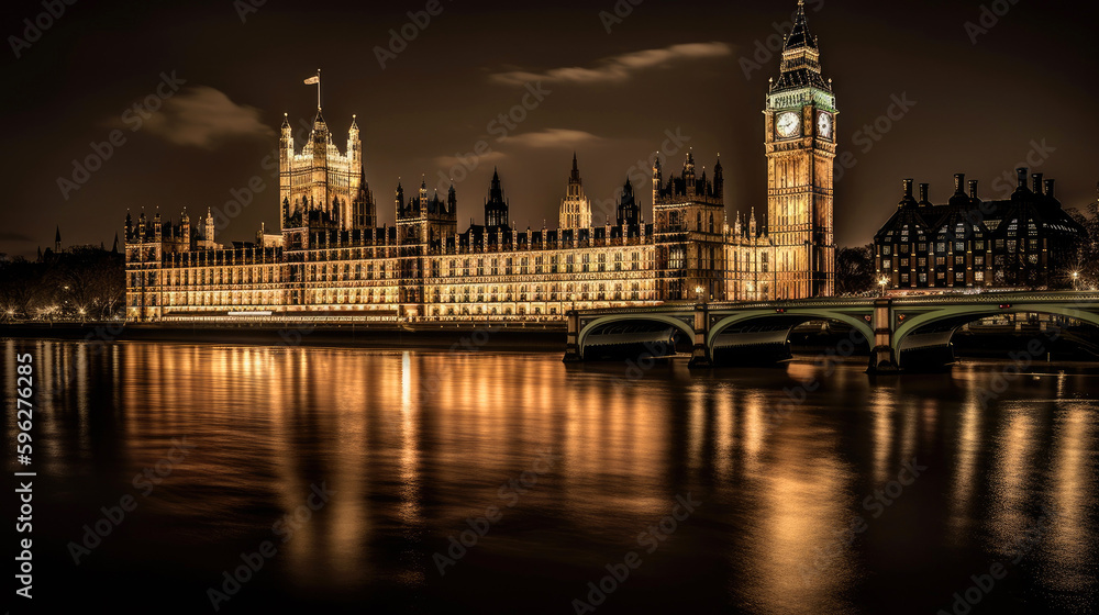 Westminster. Breathtaking travel destination place. Generative AI